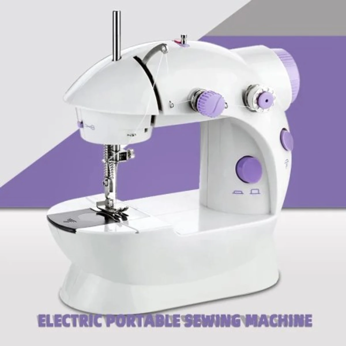 8 In 1 Mini Sewing Machine - Dual Speed Portable Mini Electric Pedal Double Threads Rewind Swing Machine