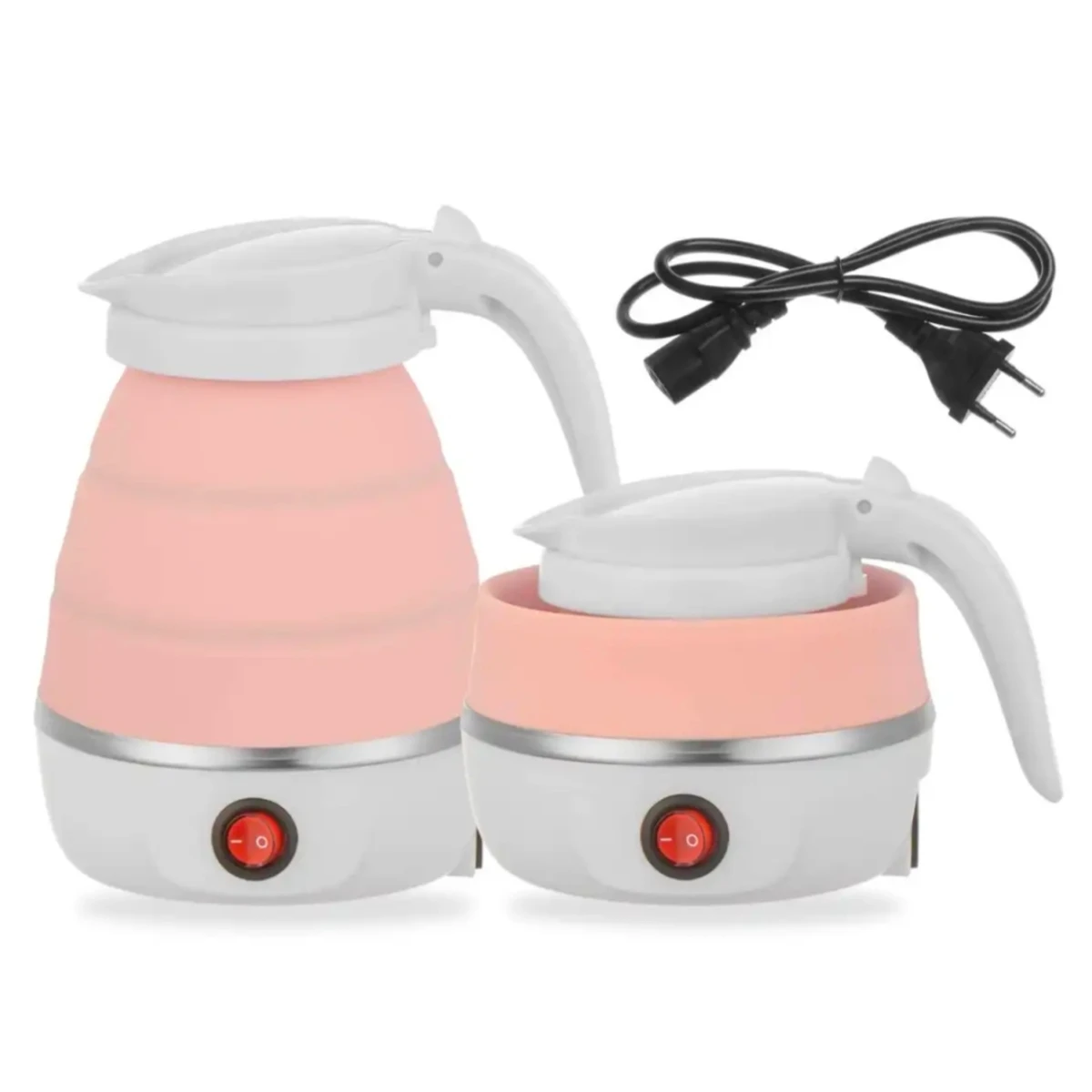 Pink  Folding Silicon Electronic kettle